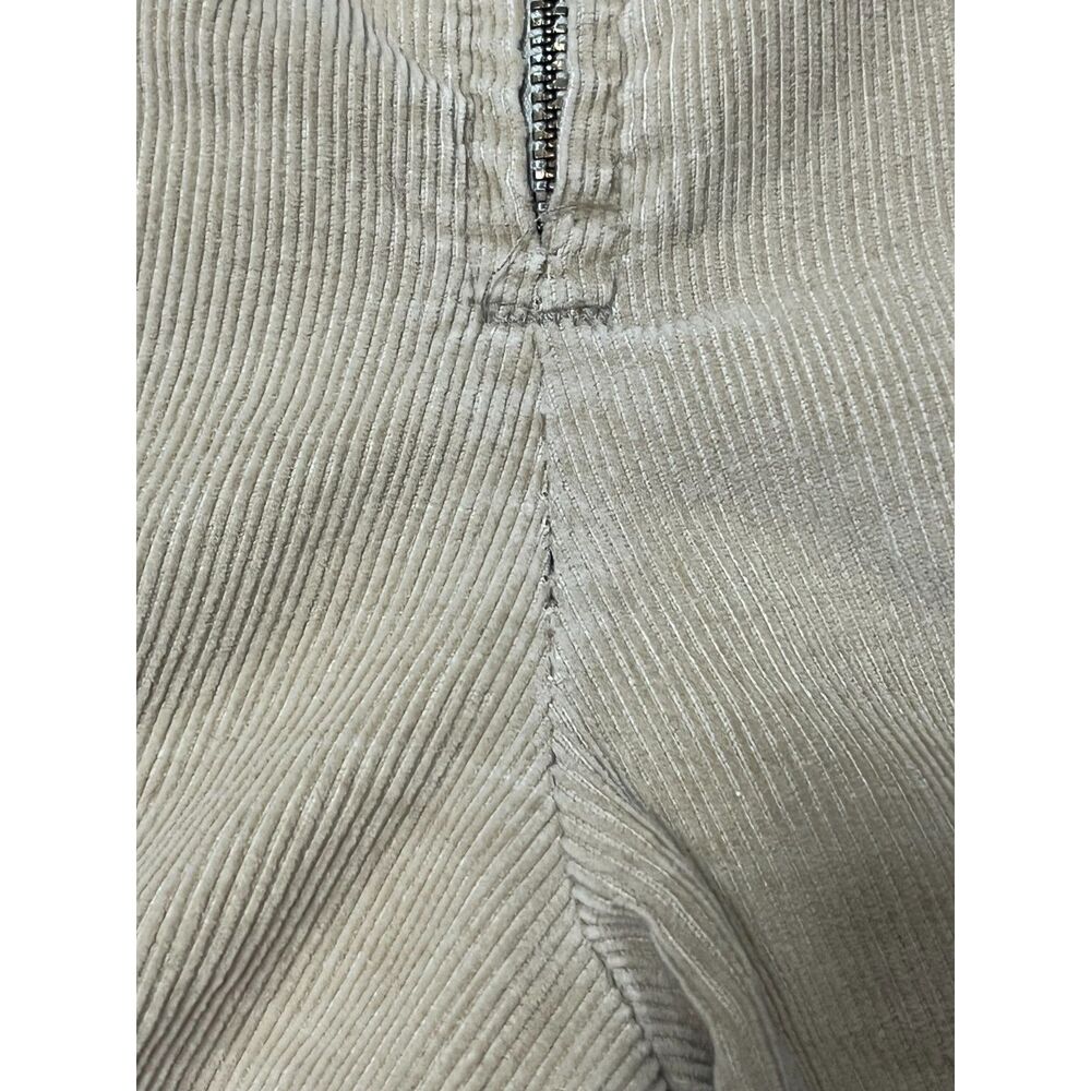 70s Vintage Levis Tan Corduroy Shorts Cropped Culotte Overalls Zip Front 9 XS - Picture 13 of 13